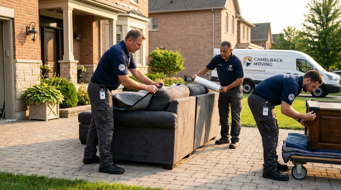 Large estate moving crew wrapping furniture in Pleasant Hill, CA