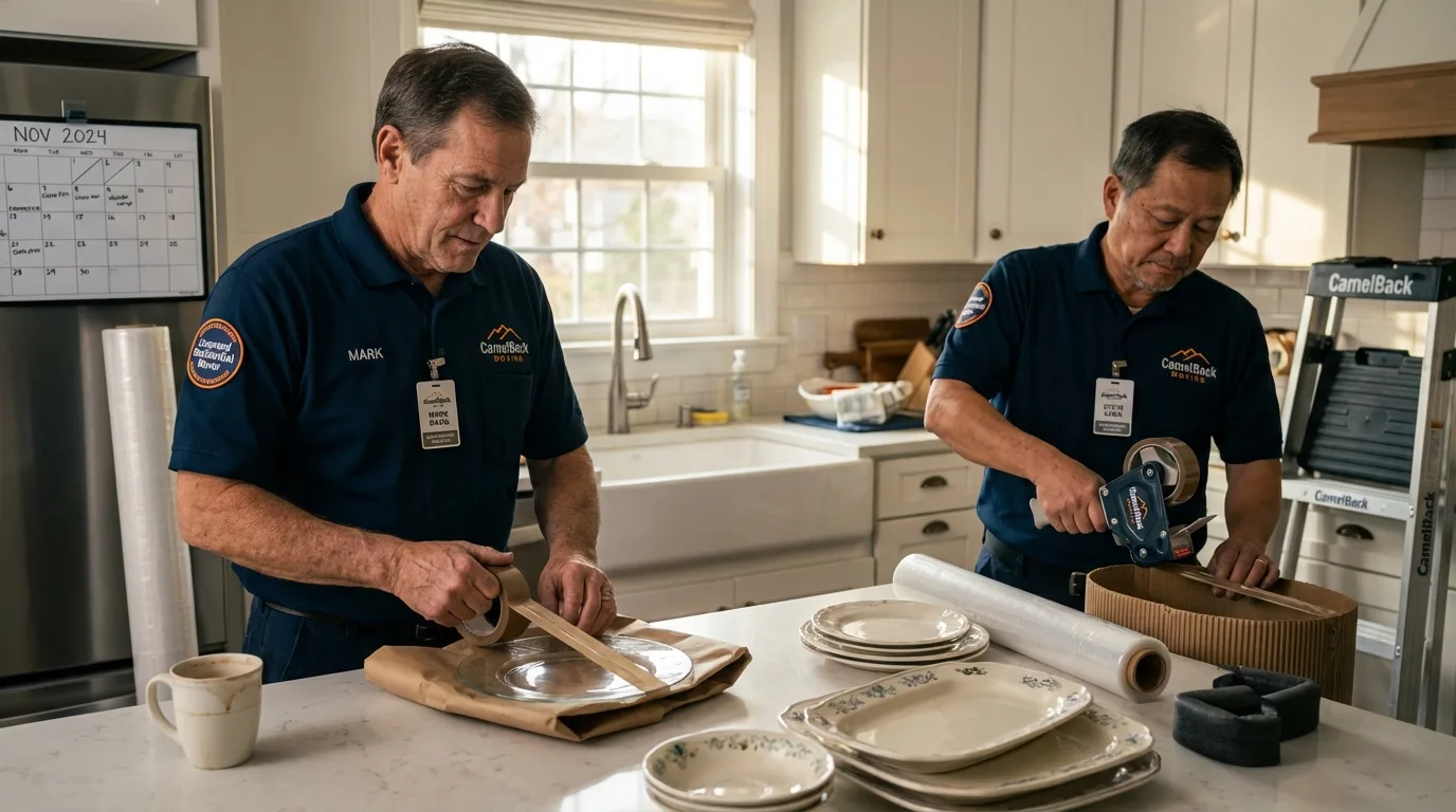 Professional crew packing kitchen dishware in Pleasant Hill, CA